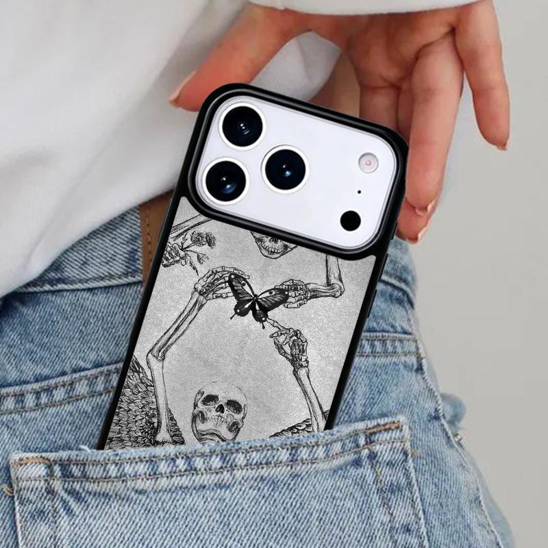 Милый чехол для телефона с черепом для iPhone 16e 15 14 13 12 17 Pro Max Plus Air 17pro Чехол Coque