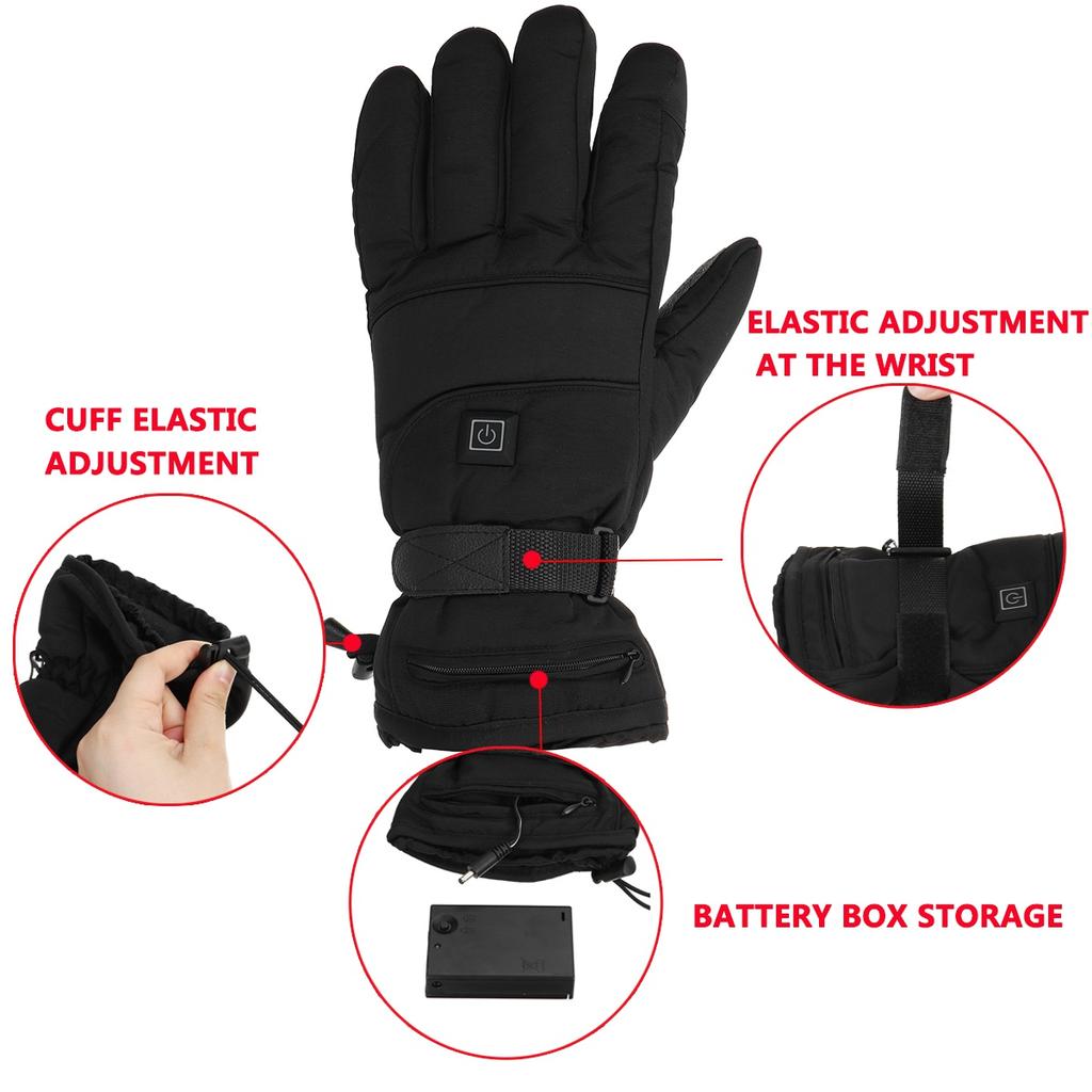 Upgrade Electric Heated Gloves Outdoor Skiing 5 Level Temperature Adjustment Winter Warm Gloves Waterproof Bike 35-55 Degree