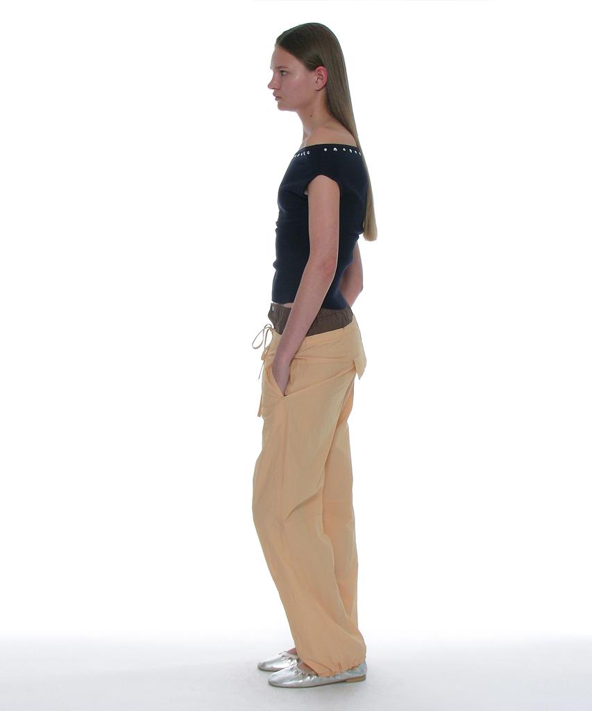 PARTIMENTO WOMEN Double Waist Parachute Pants_Orange