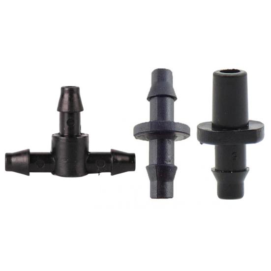 50 шт. Ёршовые соединители для шланга Капельный полив 1/4" Универсальные фитинги Тройник Т-образные соединители для 4/7 Водяной трубки Сад Газон Цветочный горшок