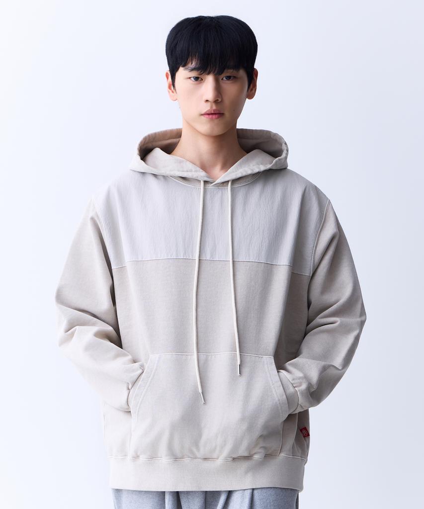 PIGMENT Two-Tone Oversized Hoodie (Beige)