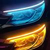 2 шт. DRL Автомобильные гибкие светодиодные дневные ходовые огни Водонепроницаемая полоса Автомобильные фары Белый Указатель поворота Желтый Тормоз Динамический свет 12 В