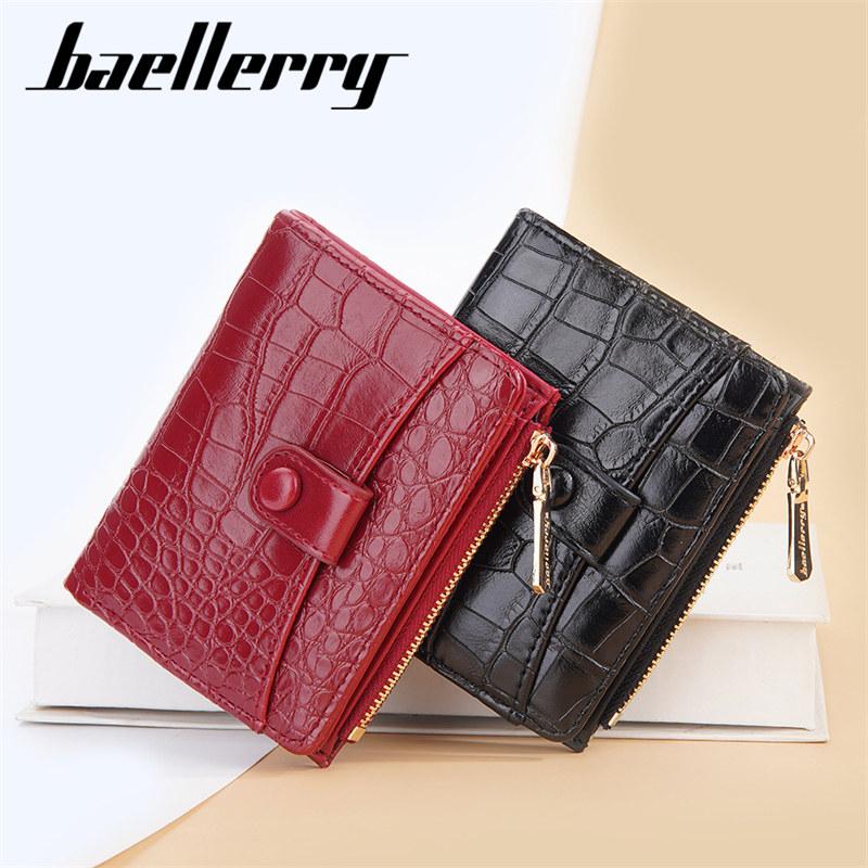 Baellerry Women Fashion Mini Coin Purse Artificial Leather Bifold Wallets Classic Card Holder Packs