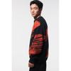 H M Loose Fit Jacquard Knit juMper Black Red Pattern