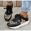 New Women Casual Platform Sneakers Leopard Thick Bottom Vulcanized Shoes Woman Casual Flats Walking Shoes Plus Size 43
