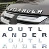 For Mitsubishi 13-19 Outlander Letters Bonnet Badge Front Hood Emblem 3D ABS Stickers Chrome Black Car Styling Accessories