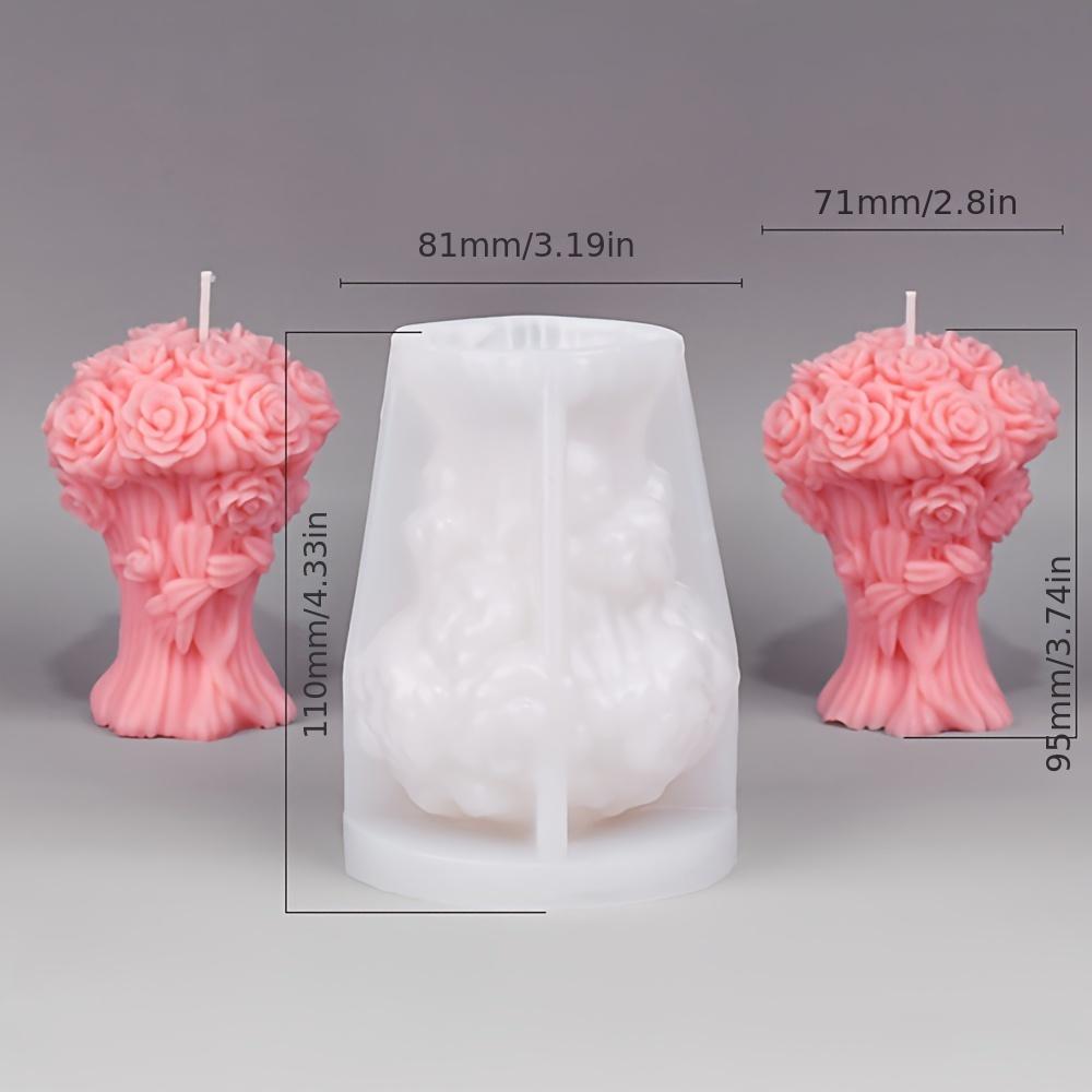 Романтичная колонна из розовых цветов, свадебная свеча, ротанговая пионовая мыльная силиконовая форма, украшение для ужина при свечах на День святого Валентина