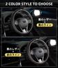 Чехол на руль из натуральной кожи с 3D тиснением металла для нового Jimny Стильный интерьер Круглый и Простой 1 шт 1 полотенце