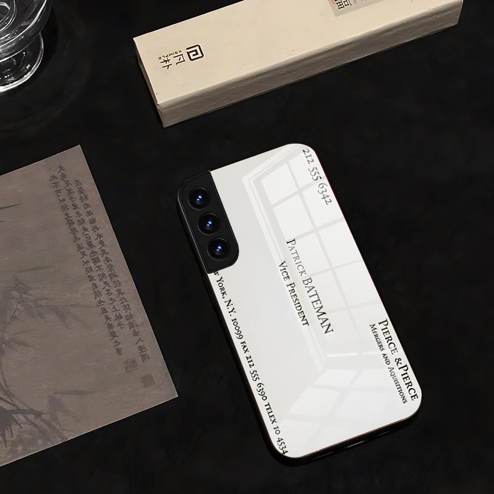 Чехол для телефона с визиткой Патрика Бэйтмана 2025 Стекло Горячий Для Samsung S 25 24 Ultra Plus 23 22 21 20 A 34 54 53 Peace Note20 M 54