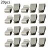 20pcs Stainless Steel Cable Clip Silver Tone Solar Photovoltaic Parts Accessories Cable Clip Wires Clamp