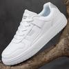 2023 Autumn Lightweight White Low-Top Sneakers - Round Toe, Solid Color, Korean Style for Couples