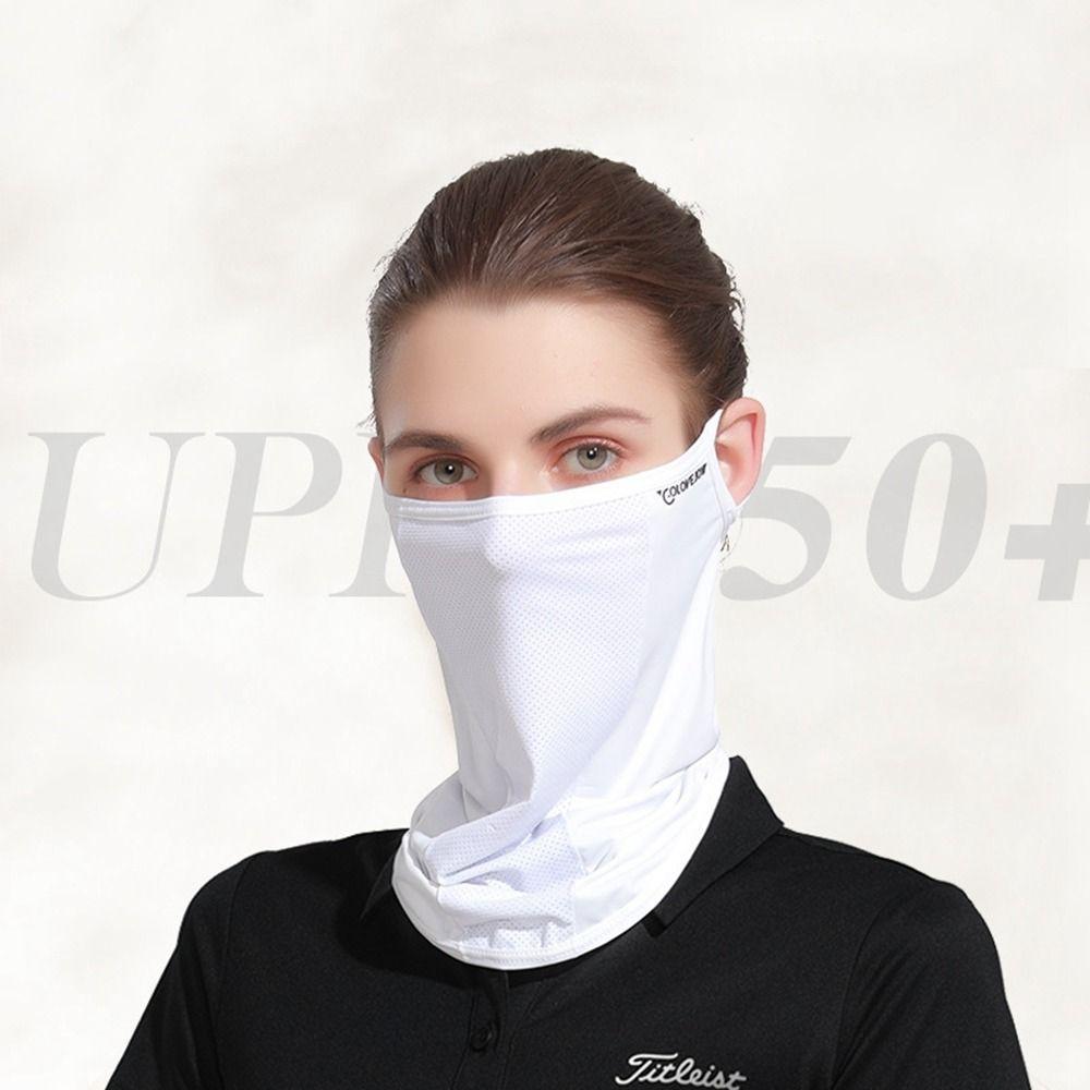 Golf Solid Color Fishing Outdoor Sunscreen Face Scarf Ice Silk Mask Neck Wrap Cover Face Cover