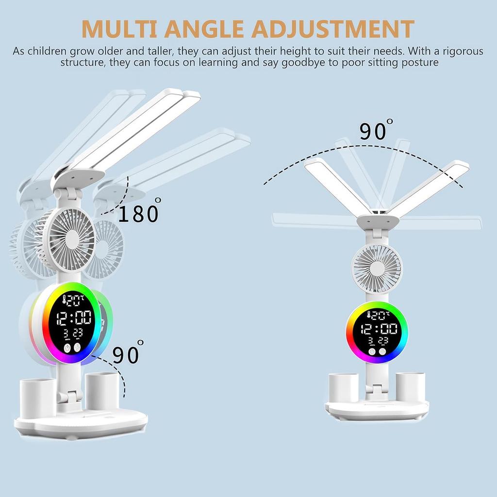 ZONJIE LED Desk Lamp - USB Rechargeable Study Desk Light with 3 Colour Mode and Dimmable Eye-Caring Reading Light Touch Control Office Desk Lamp with