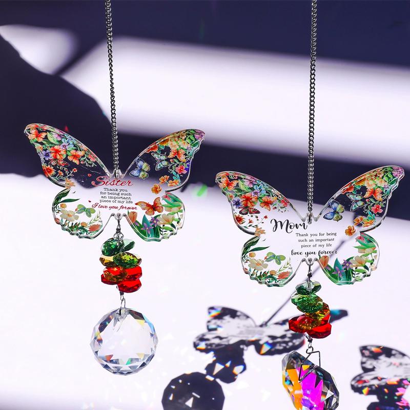 Mother's Day Present Gifts Butterfly Crystal Suncatcher Gifts for Mom Mummy from Daughter Son Ideal Mother Gifts On Her Birthday Valentines Christmas