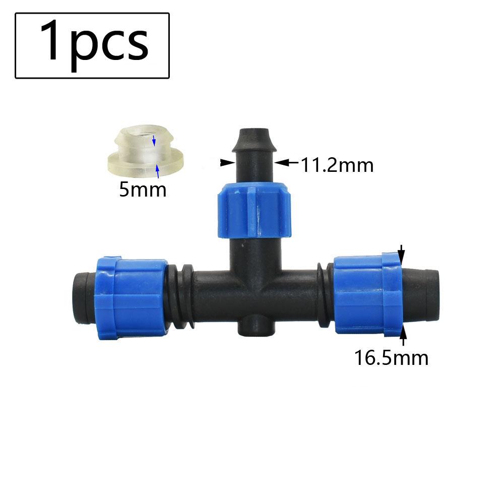 16mm Micro Irrigation Drip Tape Connectors Tee Repair Elbow End Plug Tap Fittings Locked Hose Joints Greenhouse Coupler