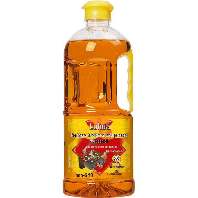 Luhua Non-GMO Northeastern Cooked Pressed Soybean Oil, 2 x 2L