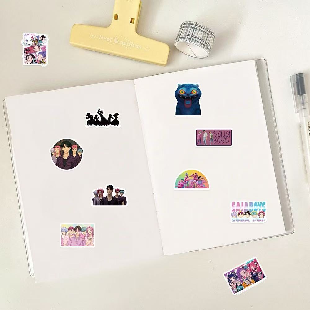 74PCS Mixed KPop Demon Hunters Stickers Demon Hunters Birthday DIY Stickers Home Party Decoration Scrapbooking Phone Decal