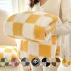 Checkerboard Flannel Thickened Blanket Taffeta Napping Sofa Cover Blanket