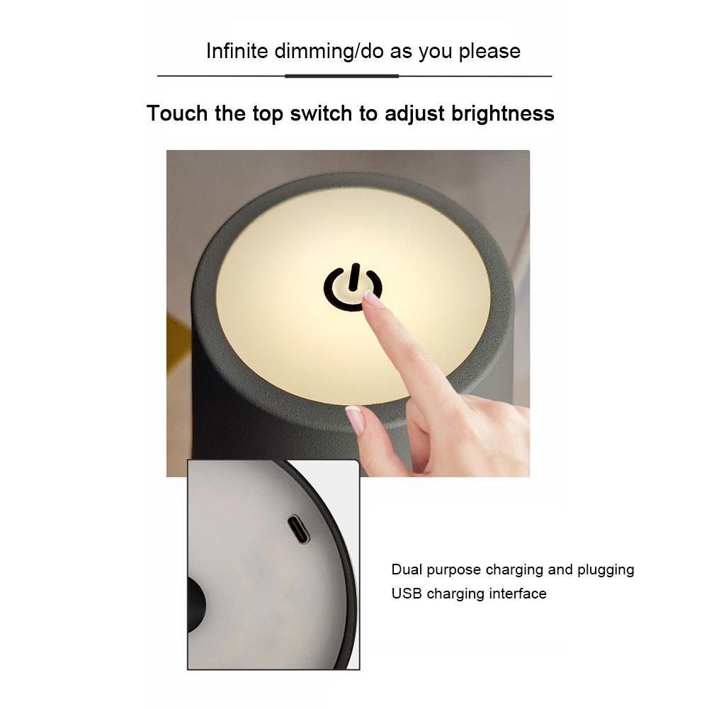 Светодиодная настольная лампа, перезаряжаемая, 2000 мАч, металлическая, с регулируемой яркостью, лампа-бутылка с плавной регулировкой яркости, светодиодная лампа-бутылка для вина, семейный ресторан и бар