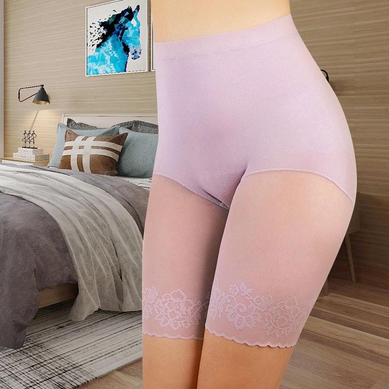 Plus Size Shorts Under Skirt Sexy Lace Anti Chafing Thigh Safety Shorts Ladies Pants Underwear Large Size Safety Pants Women