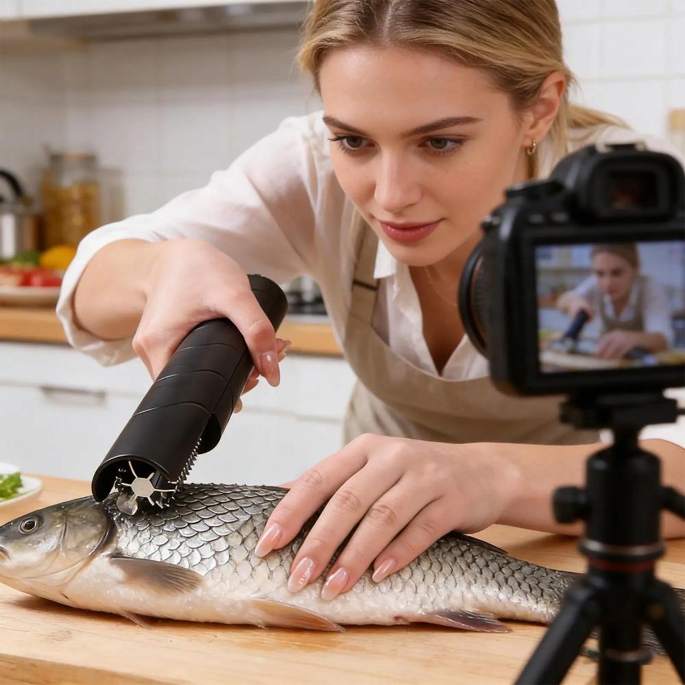 Rechargeable Electric Fish Scraper Waterproof Stainless Steel Head Automatic Fish Scale Remover Handheld Efficient