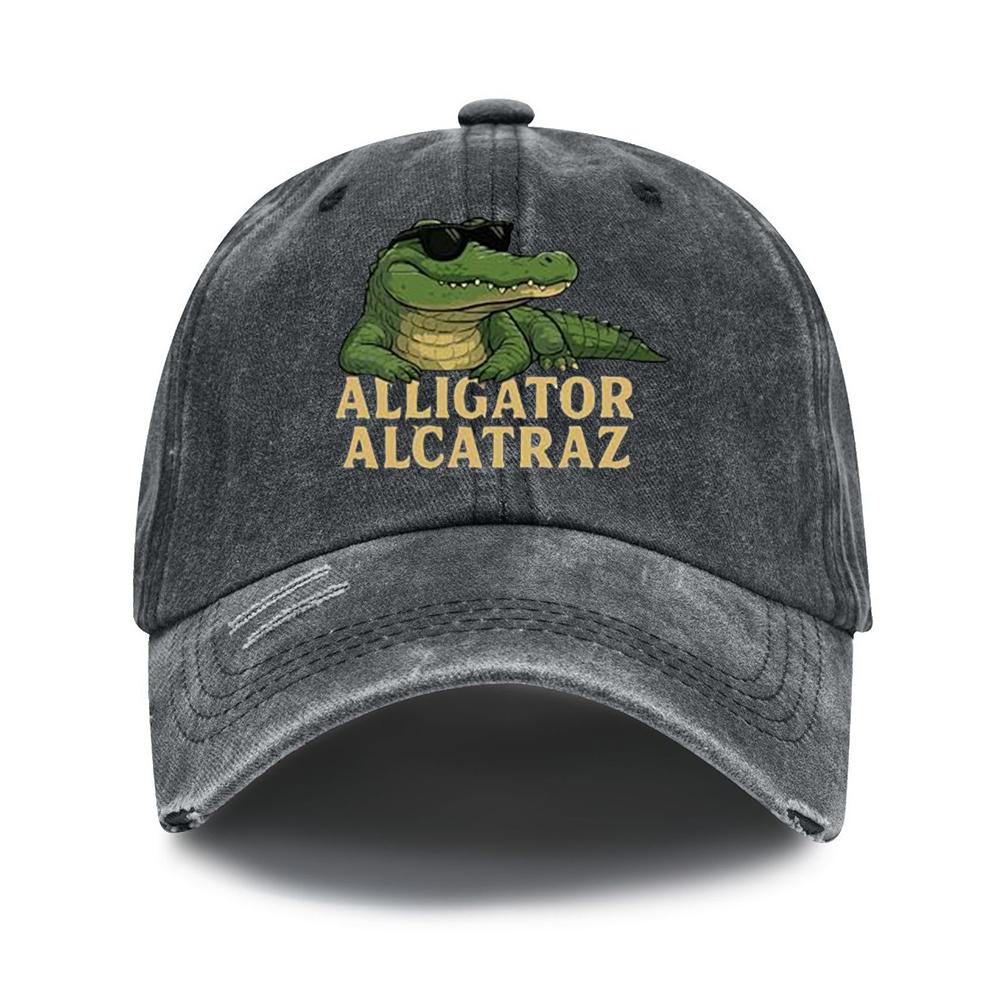 Washed Cotton Baseball Cap Breathable Alligator Dad Hat Comfortable Fashion Golf Hat Adjustable for Outdoor Sports