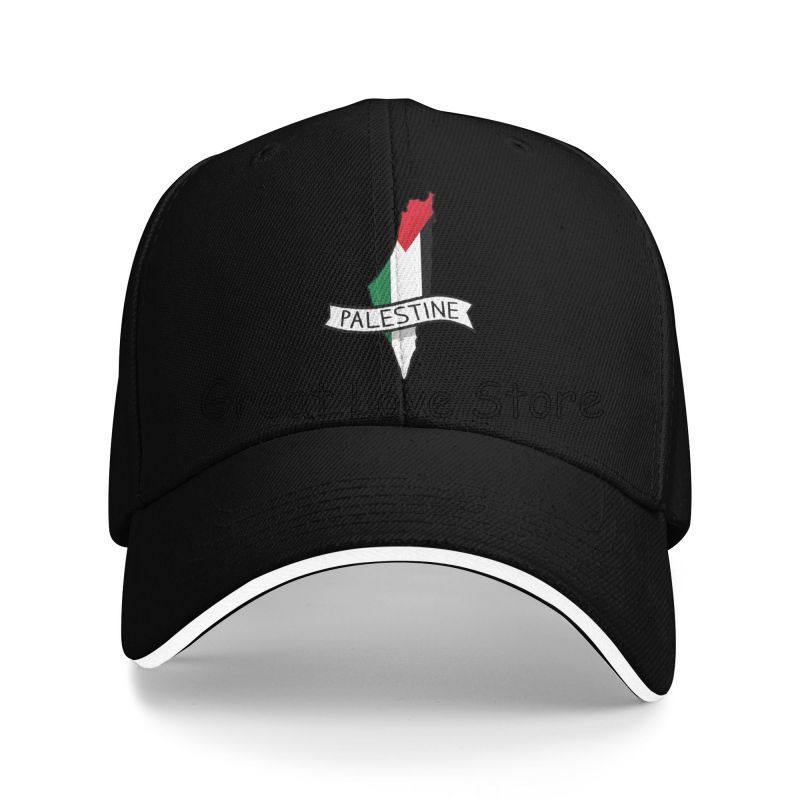 Наклейка-карта Флага Палестины Кепка Бейсболка Повседневная Snapback Козырек Кепка-сэндвич Унисекс Козырек от солнца Панама Кепки для гольфа