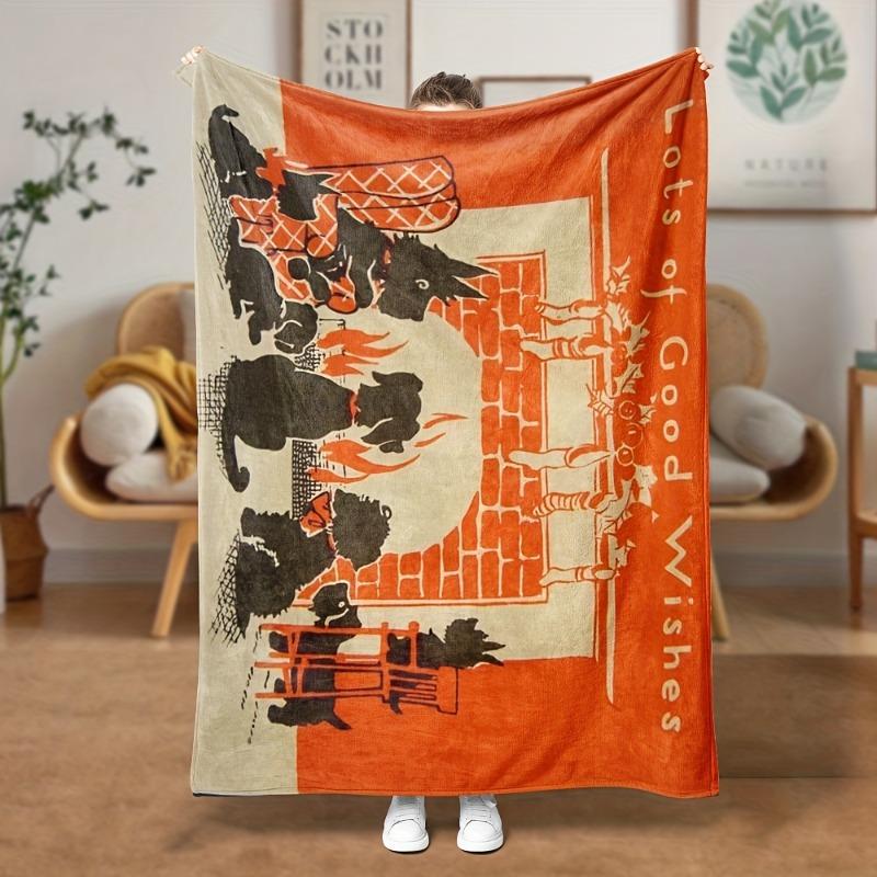 Christmas tree letters digitalprinted polyester Bedroom velvet flannel soft sofa cover blanket Fleece soft sofa cover blankets