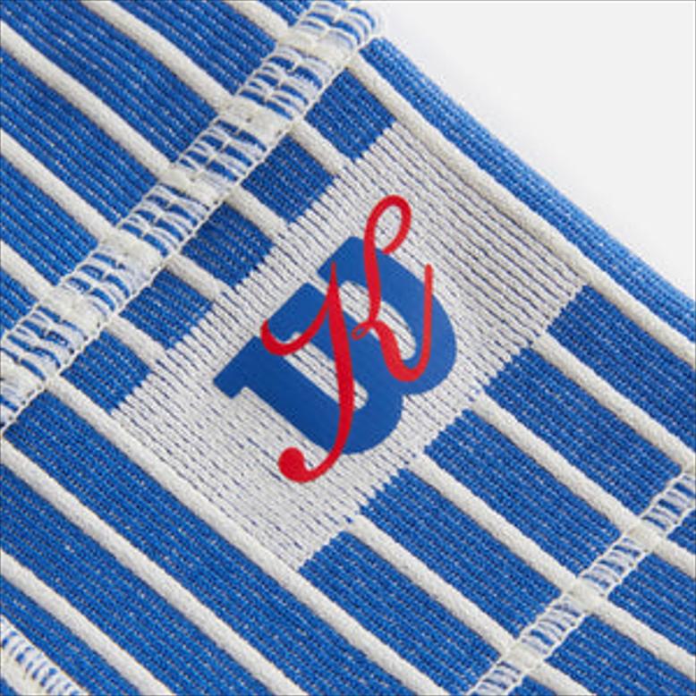 Kith X Wilson Collaboration Color Block Striped Shorts Straight Leg Casual Shorts Women shorts Blue-Quartz W91W314611WNVJ