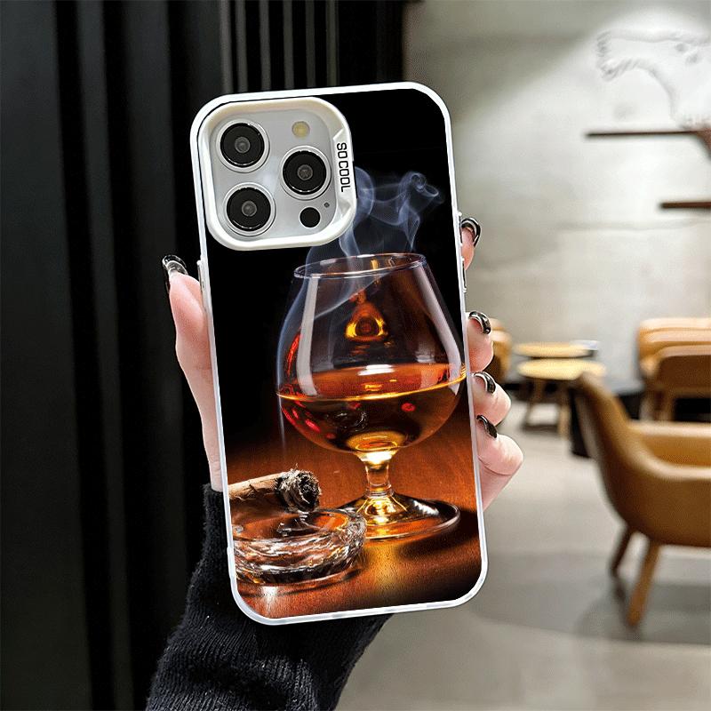 Мягкий чехол для телефона с изображением сигары, виски и льда для iPhone 15 16 17 Pro Max 17Air 16E 14 Plus 13 12 Mini, противоударная задняя крышка
