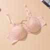 Французское Сексуальное Кружево Большой Бюстгальтер Маленькое Нижнее Белье Женский Пуш-ап Предотвращающий Провисание Дышащий Тонкий Бюстгальтер