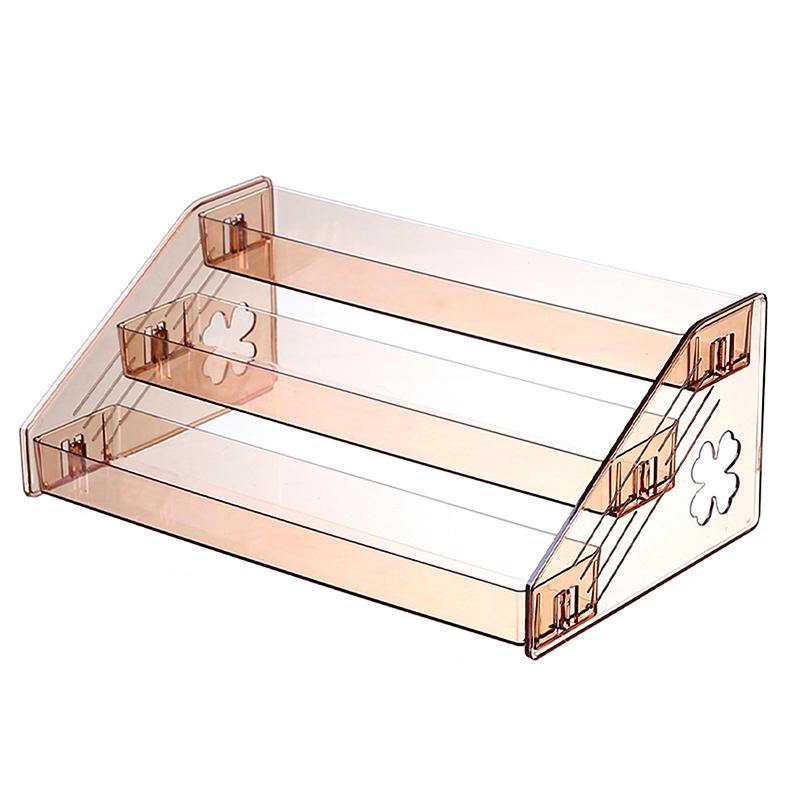 1 шт. прозрачный трехслойный ящик для косметики, органайзер для общежития, пластиковый косметический столик для туалета, настольный ящик для хранения