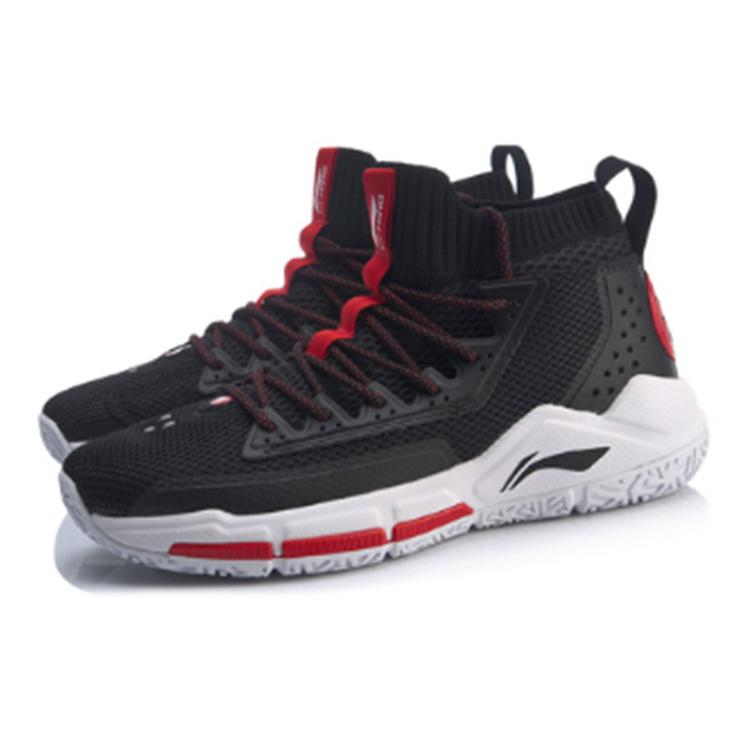 Li Ning Wade Collection Амортизирующие износостойкие высокие мужские баскетбольные кроссовки Красный Черный ABAP027-2