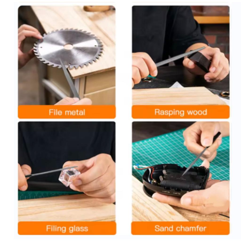 Многофункциональный набор из 10 стальных напильников-рашпилей, подходит для детальной резьбы по дереву и камню, а также для гладкой полировки металла, стекла