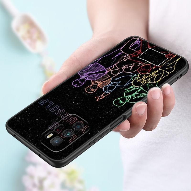 Чехол для телефона Love Yourself с цветком для Xiaomi Redmi Note 7 8 9 10 Lite 11 11E 11T 12 Pro 11S 4G 10T 5G 8T 9S 10S, черный чехол из ТПУ