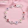 925 Sterling Silver Heart-shaped AAA Zircon Bracelet Fashion Wedding Jewelry