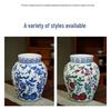 Antique Blue and White Hand-Painted Ceramic Flower Arrangement Vase