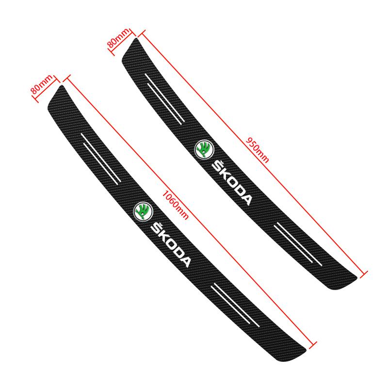 OMDP8 Carbon Fiber Car Rear Trunk Bumper Guard Stickers For Skoda Fibia 2 Superb Octavia 2 MK2 FL A5 2009 2010 Car Accessories