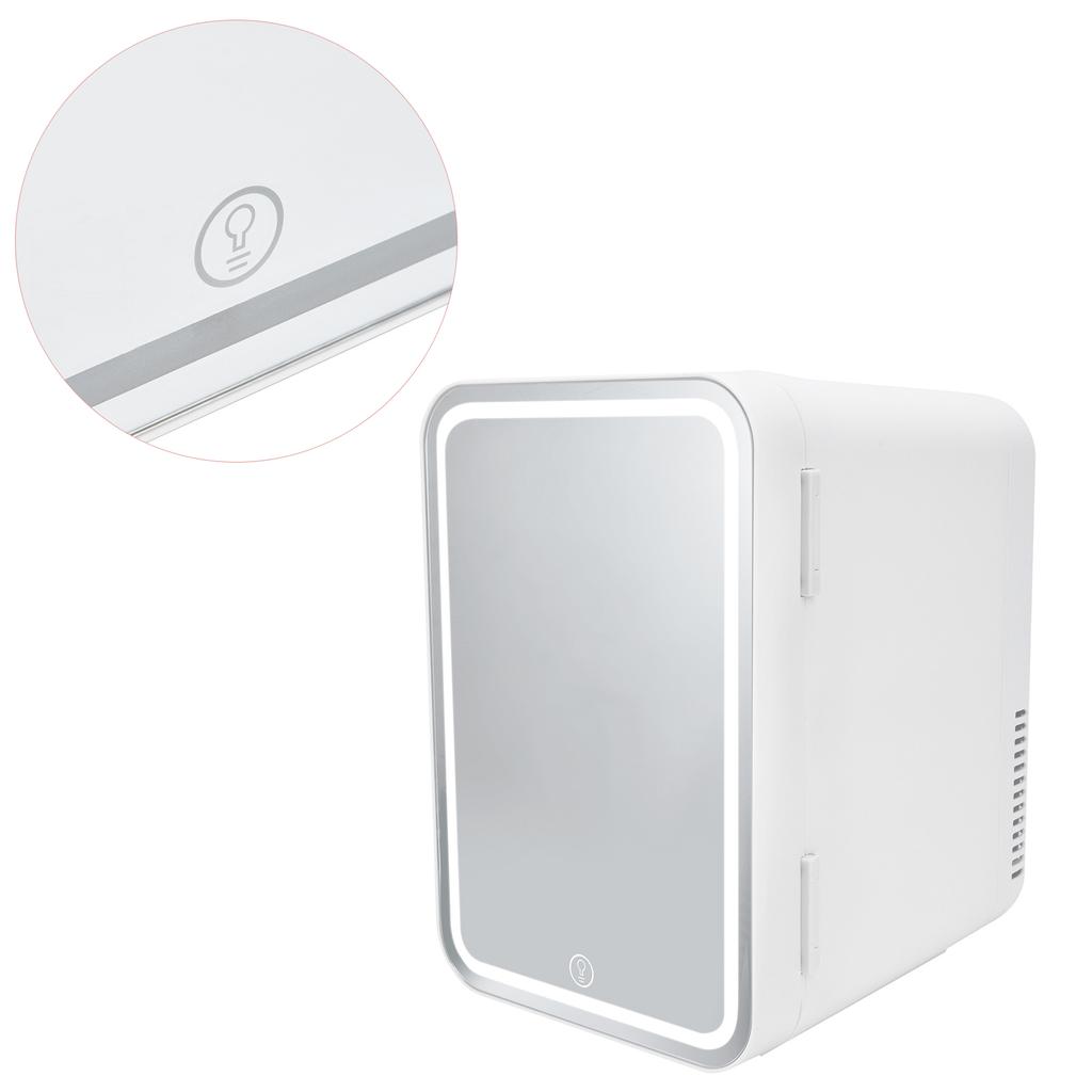 Светодиодный косметический холодильник 8 л с зеркальной дверью, мини-холодильник, портативный холодильник для средств по уходу за кожей для путешествий в машине