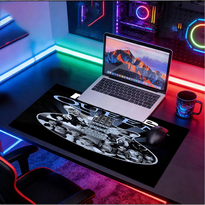 Custom Name Personalized Queen (band) Pattern Mousepad, Laptop PC Desk Mat, Decorative Desk Mat for Home Keyboard Pad Gift