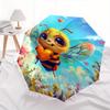 Bee Love Theme 8 Bone Hand Automatic Folding Umbrella, Compact and Portable Design, A Perfect Gift for Birthday, Christmas or Business Use07