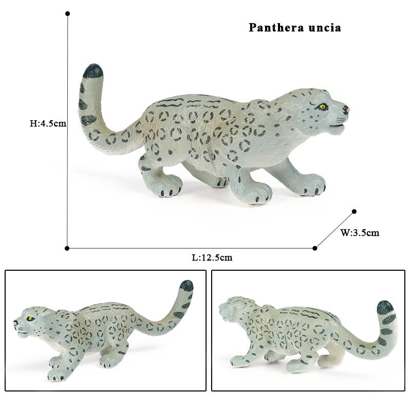 Oenux African Wild Animals Simulation Savage Cheetah Snow Leopard Jaguar Action Figure Figurines PVC Model Educational Kid Toys