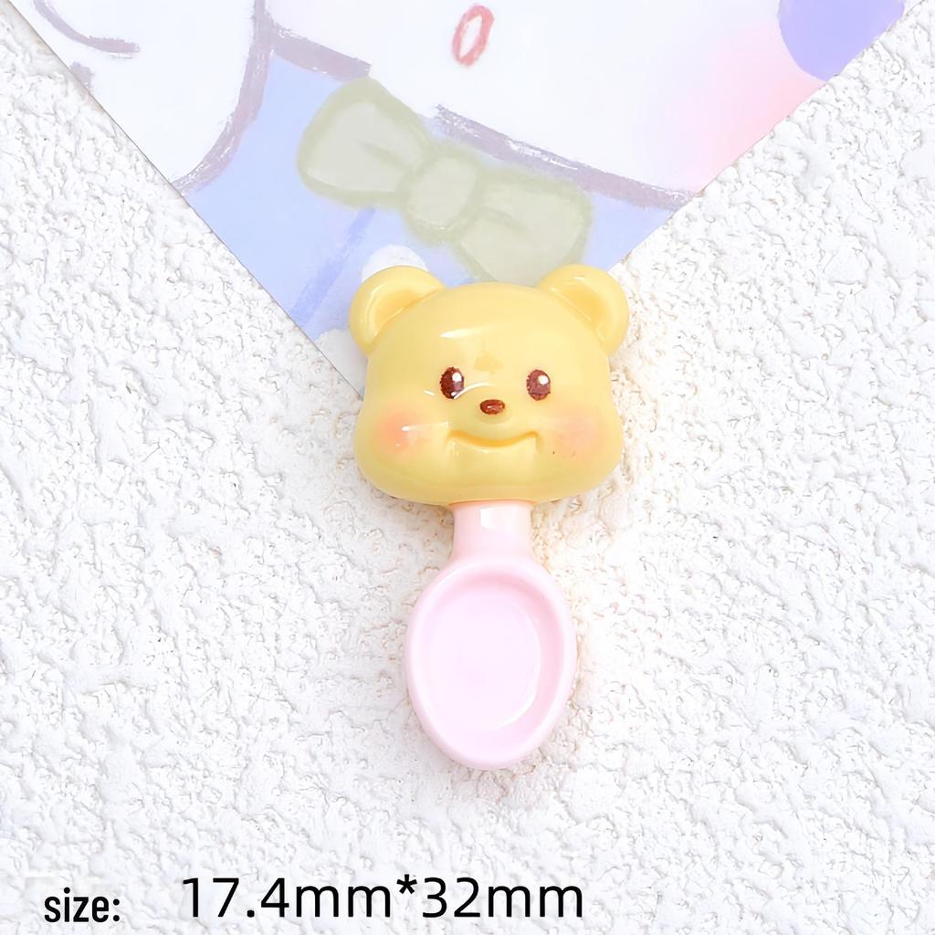 Милая ложка-медведь из мультфильма, аксессуары из смолы: Чехол для телефона, заколка для волос, бижутерия, украшение своими руками.