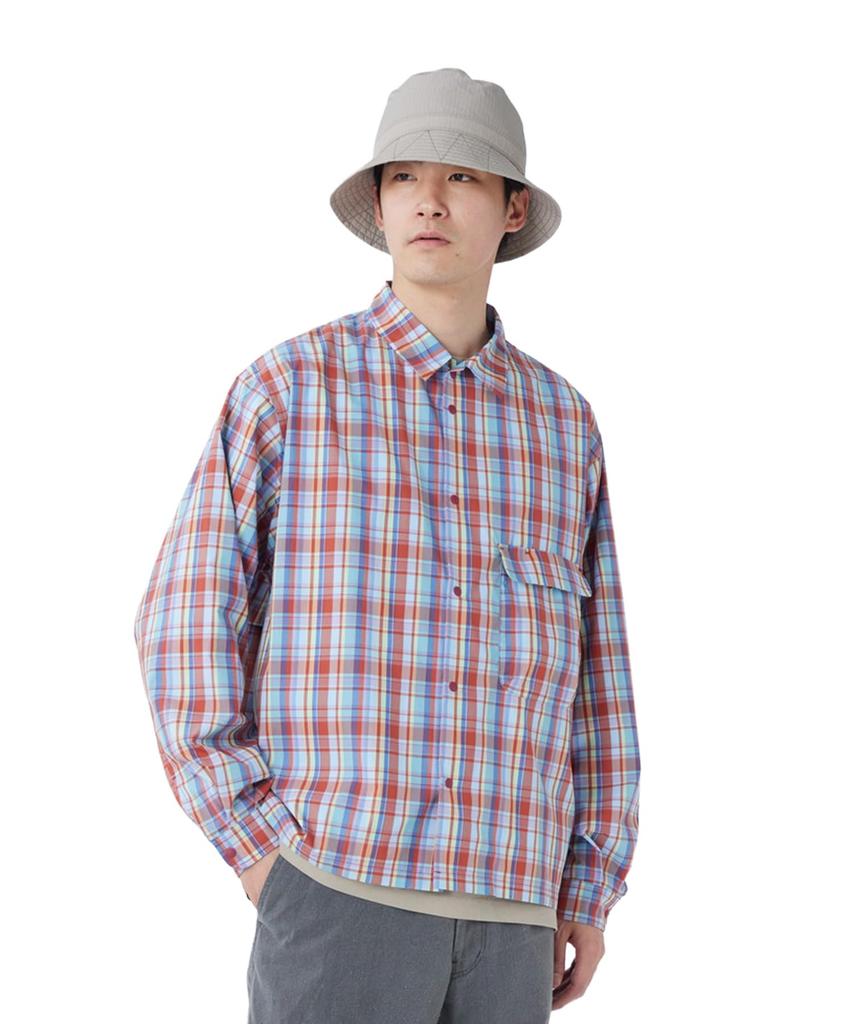 Snow Peak Fade Check Breezy Shirt Long Size M SH-26SU002 - Tops, Shirt, Sleeve, Men's/Women's, RED,