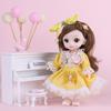 16cm Doll Blue Brown Big Eyes 13 Movable Jointed BJD Dolls Toys Mini Lovely Doll Dress Up Play House Toy For Girls Gift