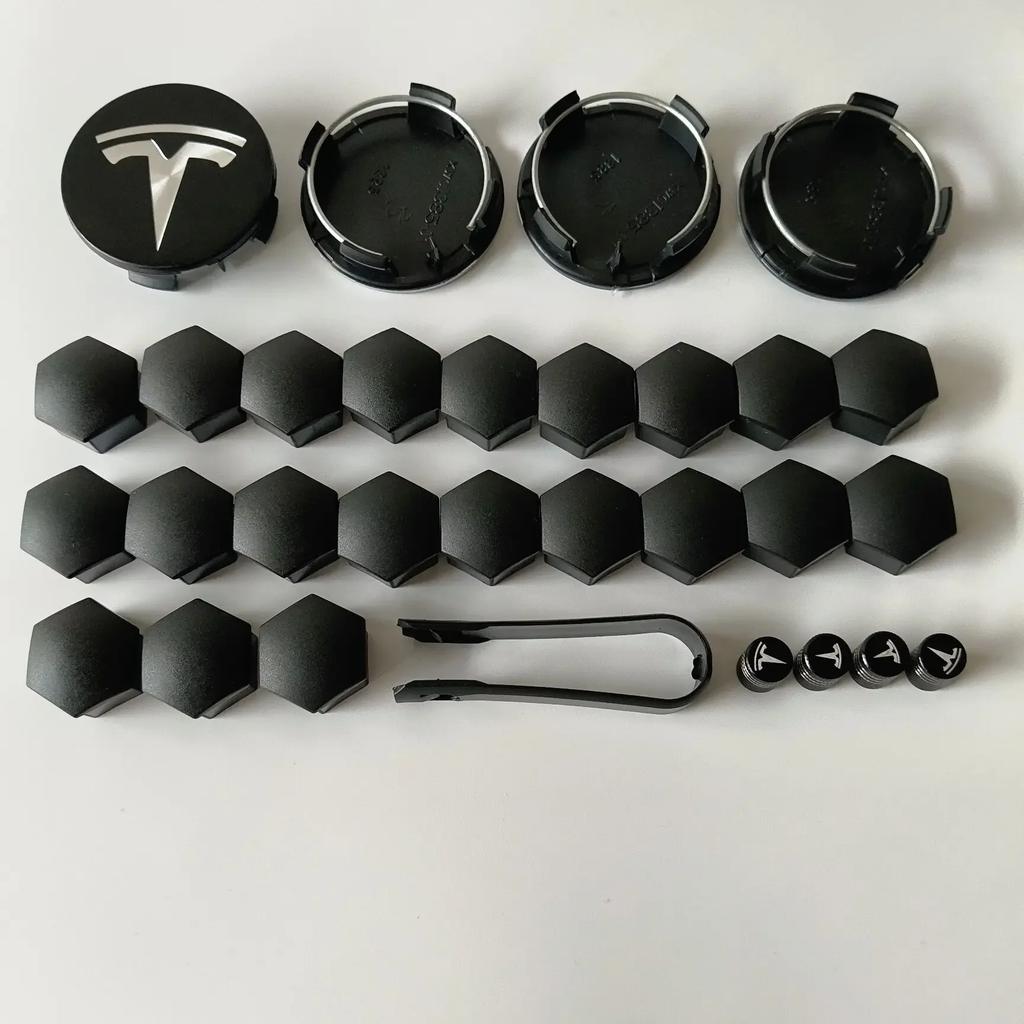 Автомобильная наклейка Tesla 56/57 мм 4 шт. 29 шт. для Tesla Model Y Model 3 S/X Пылезащитная крышка Колесо Колпачок ступицы колеса автомобиля и Колпачок шины