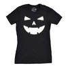 Happy Tooth Pumpkin Face T-Shirt, Halloween Shirts for Women, Glow in the Dark Jack O Lantern Tee, Spooky Season Costume