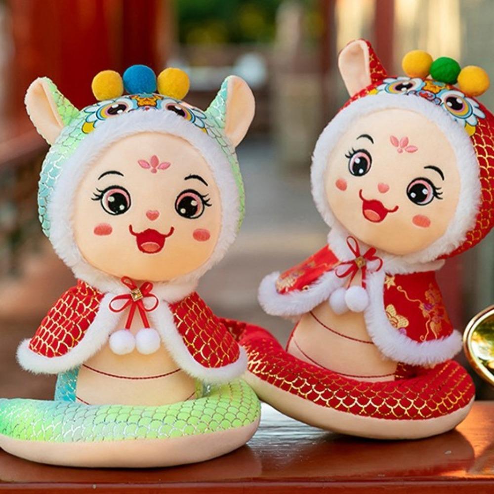 Большие глаза Змея Год плюшевая игрушка китайский стиль Счастливая змея кукла плюшевые игрушки для детей