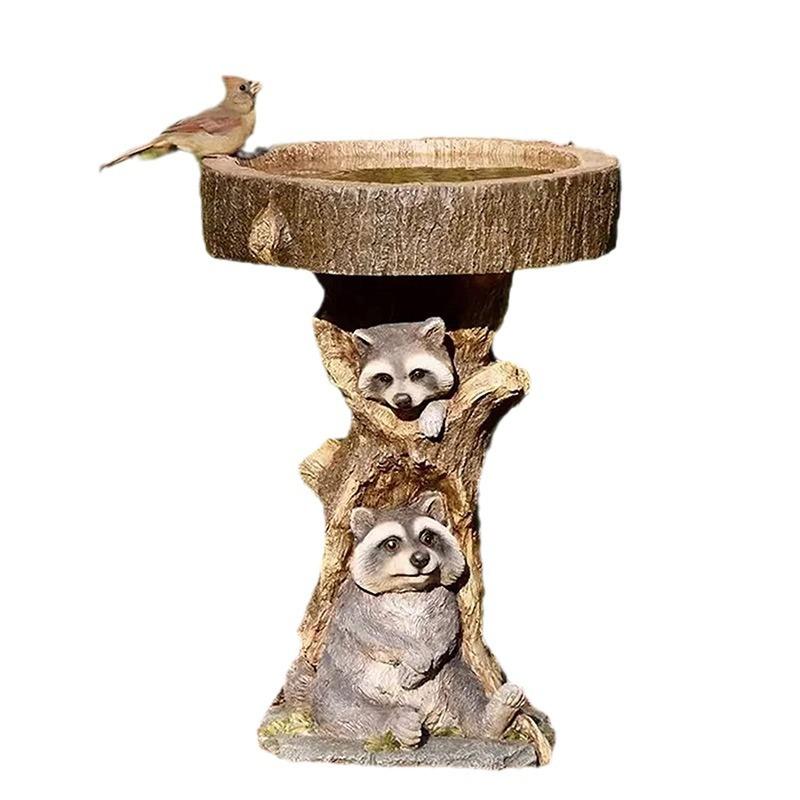 Stump Resin Bird Feeder Garden Design Ornament Bird Flock Feeder Design Ornament Dog Pet Ornament