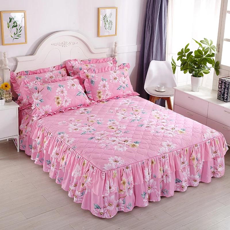 1 шт. простыни для кровати, толстые теплые эластичные наматрасники Queen, покрывало, юбка для кровати, свадебная юбка без наволочки